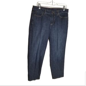 Talbot's Jeans Women's Size 10 Curvy Ankle Blue Denim Straight Leg 33x26